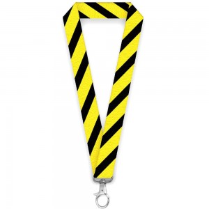 Lanyard personalizat galben cu dungi negre